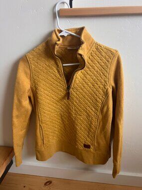 LL Bean Quilted Yellow Pullover XS P